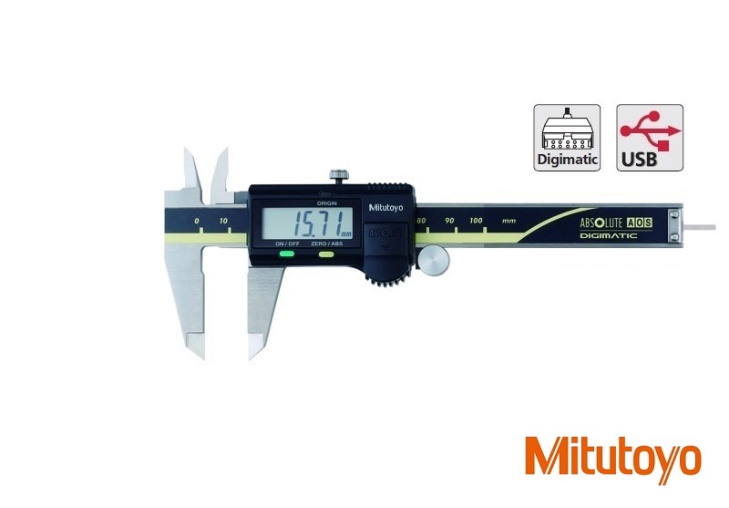 Digitální posuvné měřítko Mitutoyo 0-100 mm s kulatým hloubkoměrem,kolečkem, výstupem dat