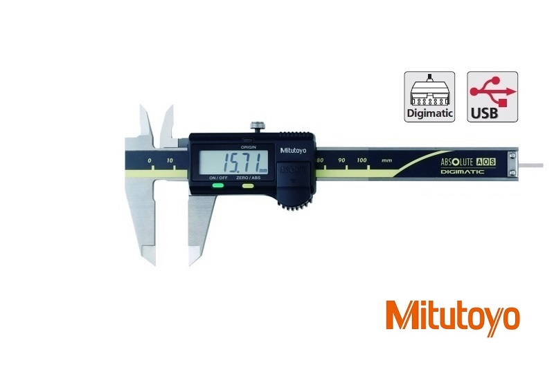Digitální posuvné měřítko Mitutoyo 0-100 mm s kulatým hloubkoměrem a výstupem dat