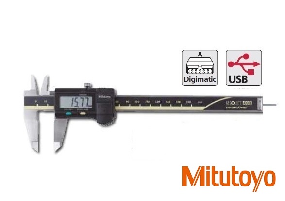 Digitální posuvné měřítko Mitutoyo 0-150 mm s kulatým hloubkoměrem a výstupem dat