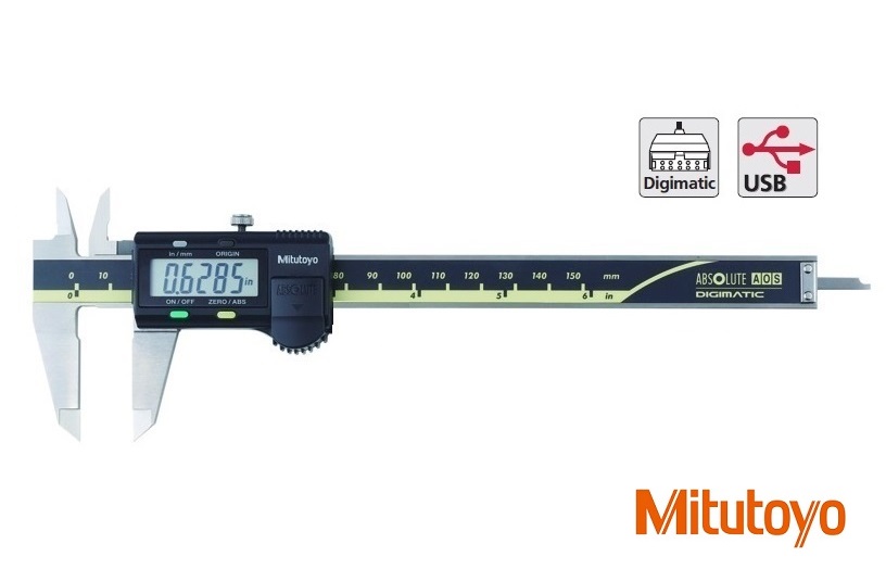 Digitální posuvné měřítko Mitutoyo 0-200 mm+inch s plochým hloubkoměřem a výstupem dat