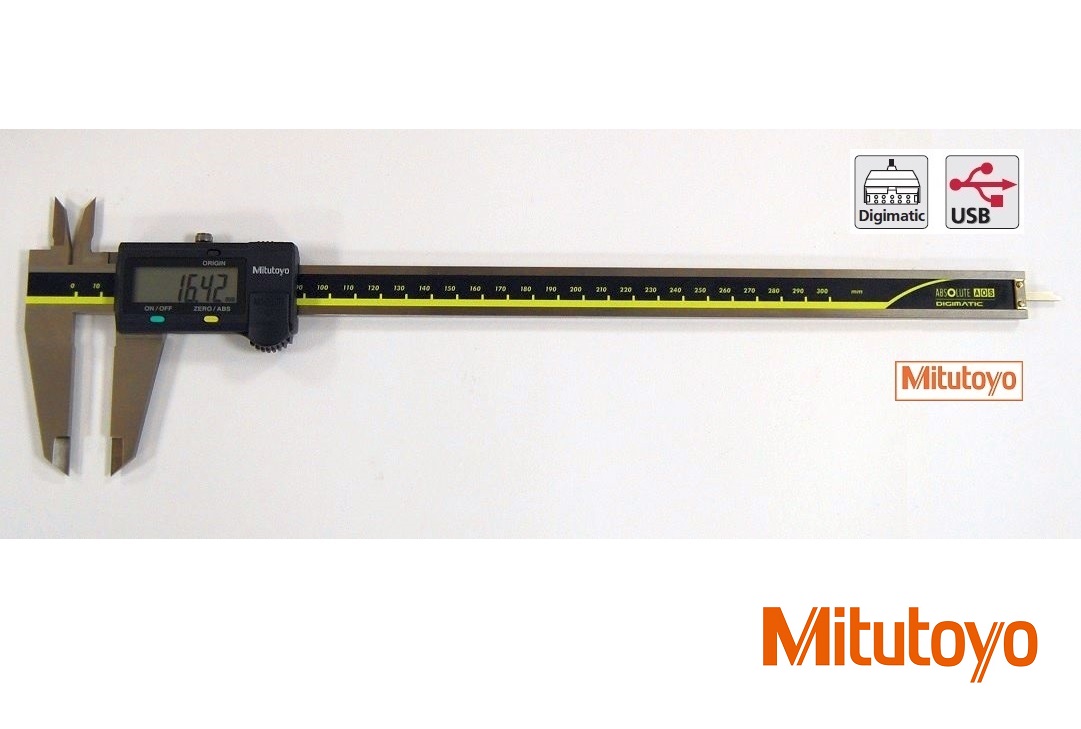 Digitální posuvné měřítko Mitutoyo 0-300 mm s plochým hloubkoměrem a výstupem dat