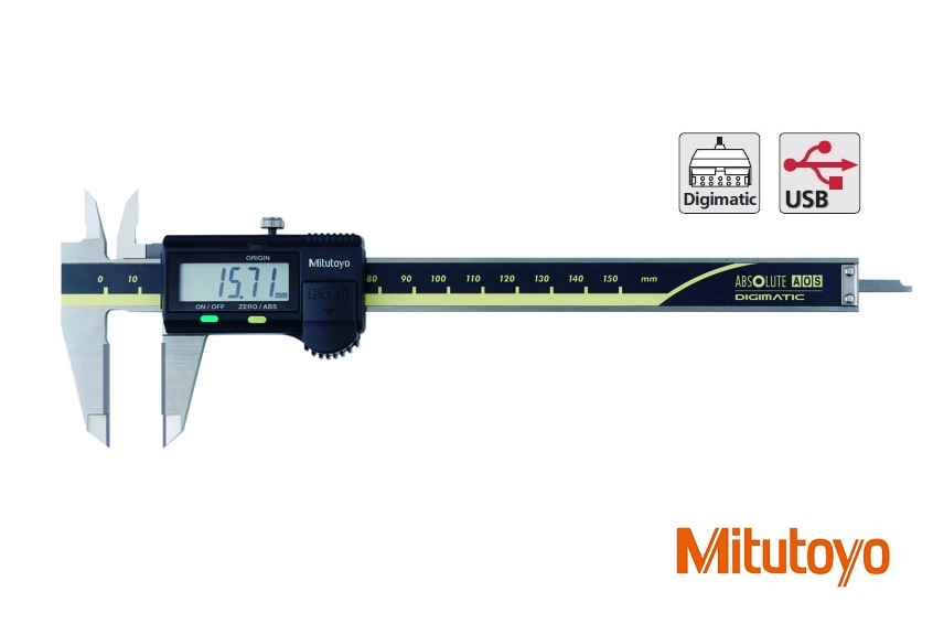 Digitální posuvné měřítko Mitutoyo 0-150mm s měřicími čelistmi (vnější měření) z tvrdokovu