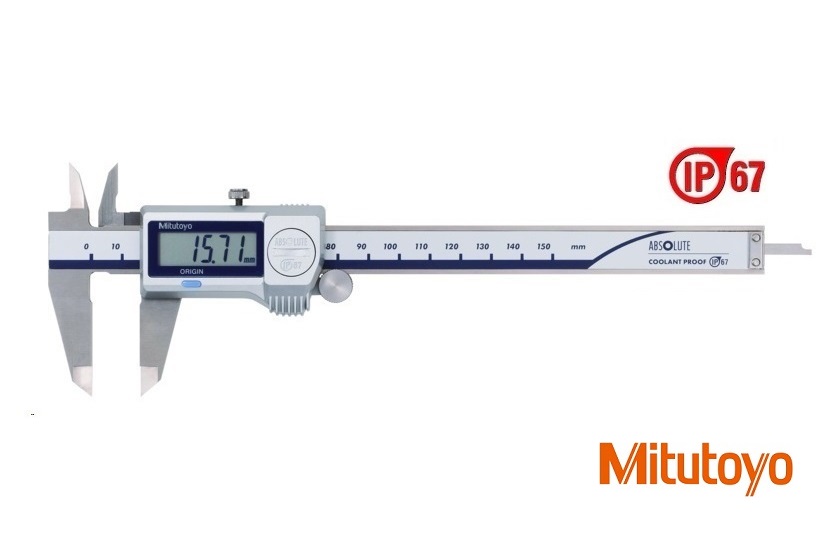 Digitální posuvné měřítko Mitutoyo 0-200 mm bez výstupu dat, IP67, s posuvovým kolečkem