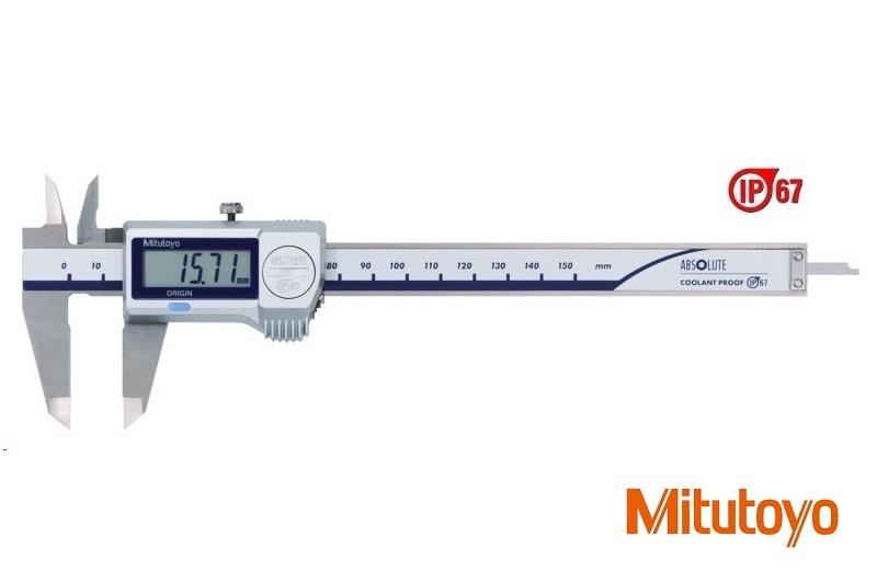 Digitální posuvné měřítko Mitutoyo 0-150 mm, s plochým hloubkoměrem, bez výstupu dat, IP67