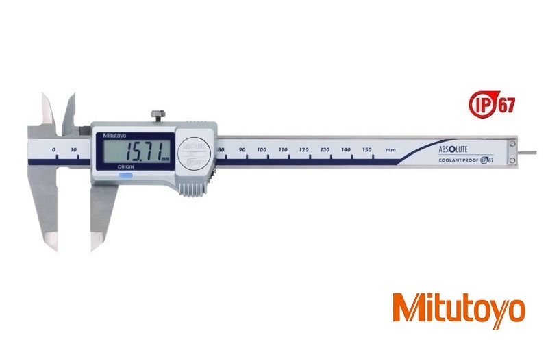 Digitální posuvné měřítko Mitutoyo 0-150 mm s kulatým hloubkoměrem, IP67 