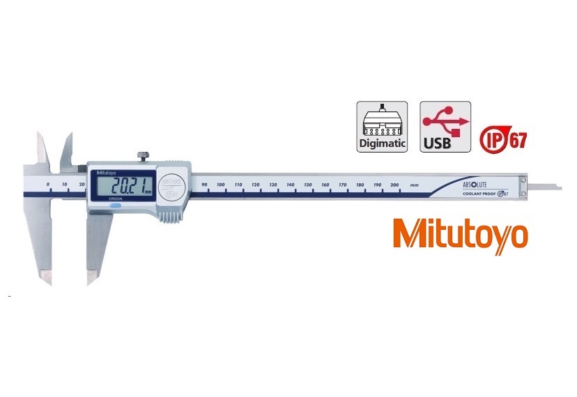 Digitální posuvné měřítko Mitutoyo 0-200 mm,  IP67, s výstupem dat