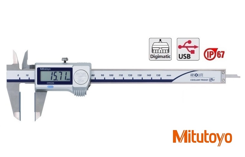Digitální posuvné měřítko Mitutoyo 0-150 mm, IP67, měřicí plochy z tvrdokovu