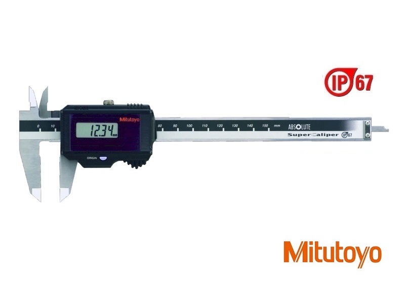 Digitální posuvné měřítko Mitutoyo 0-150 mm solární, IP67, s kulatým hloubkoměrem