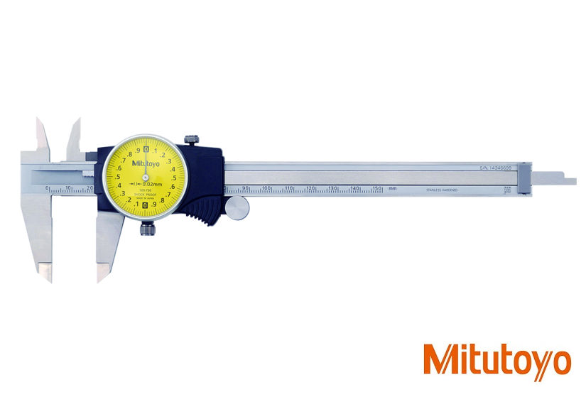 Posuvné měřítko Mitutoyo s kruhovým číselníkem 0-150 mm, 0,02 mm, vnější měření tvrdokov