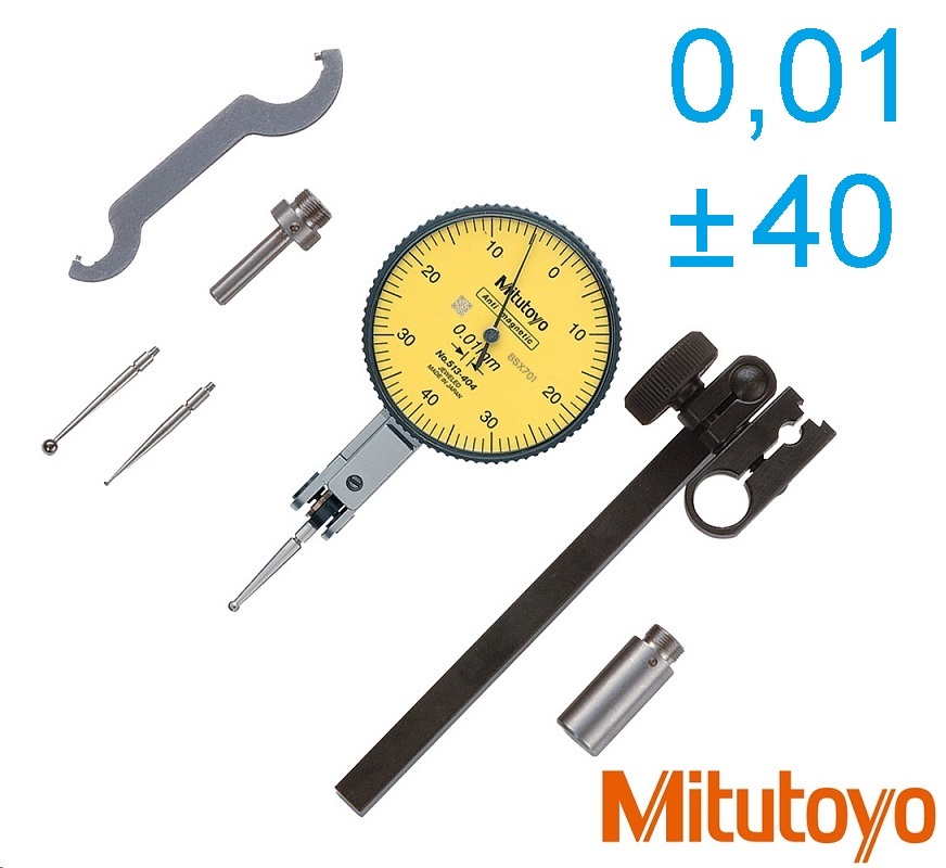 Sada - Páčkový úchylkoměr 0,80/0,01 mm stupnice 0-40-0 horizontální provedení, Mitutoyo