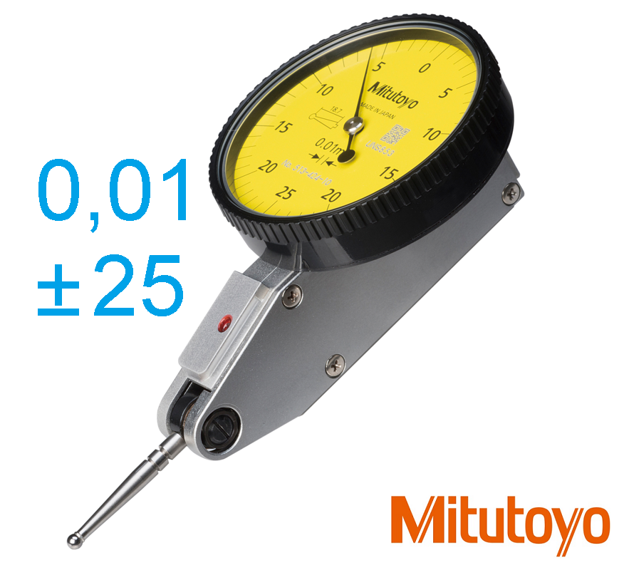 Páčkový úchylkoměr Mitutoyo 0,50/0,01 mm stupnice 0-25-0 horizontální provedení