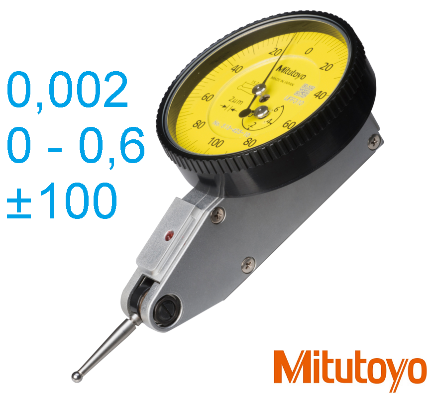 Páčkový úchylkoměr Mitutoyo 0,60/0,002 mm,  průměr 39 mm, horizontální provedení