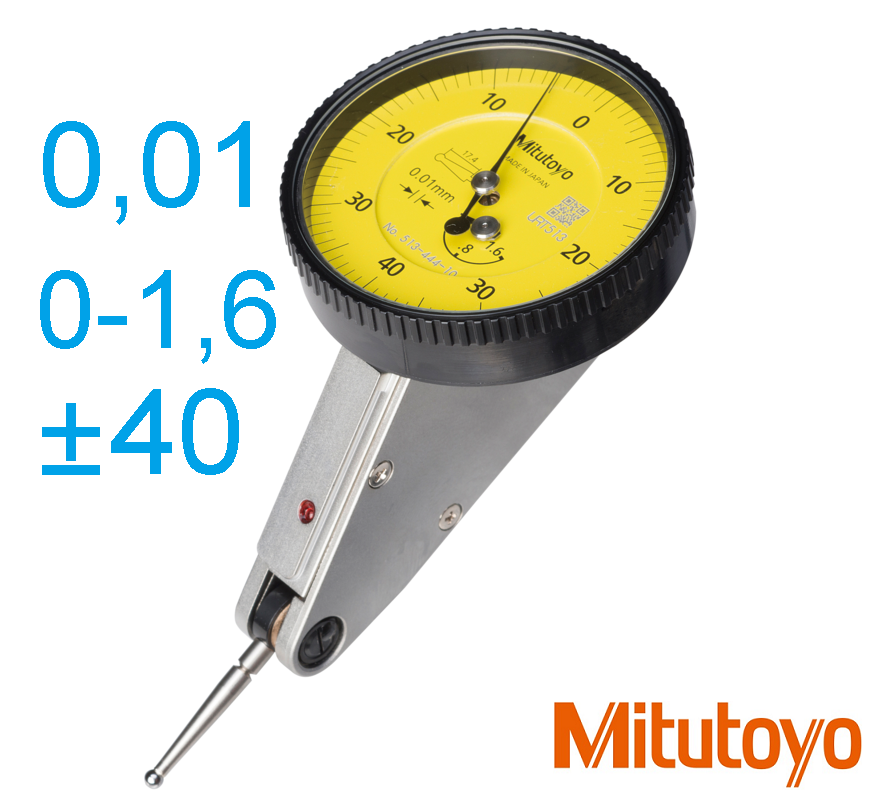 Páčkový úchylkoměr Mitutoyo 1,6/0,01 mm stupnice 0-40-0 šikmé provedení