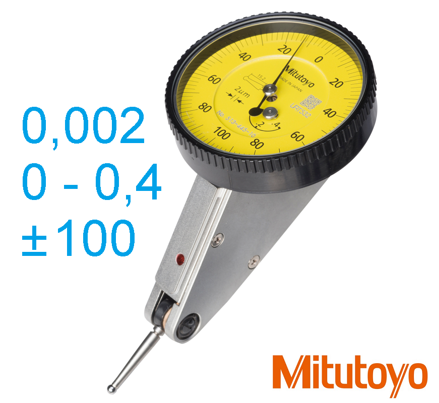 Páčkový úchylkoměr Mitutoyo 0,4/0,002 mm stupnice 0-100-0 šikmé provedení