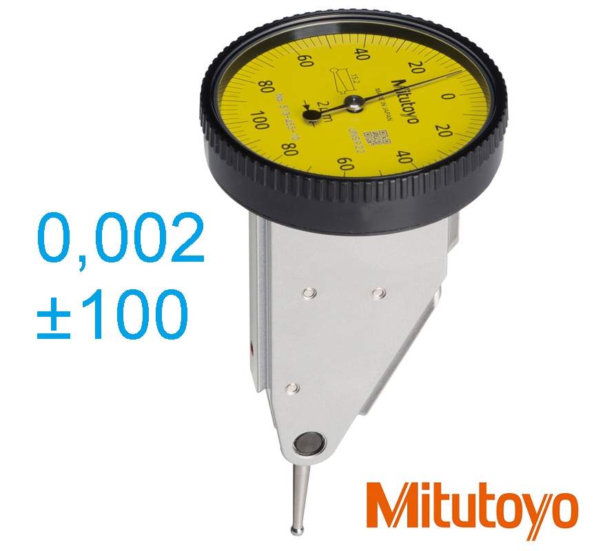 Páčkový úchylkoměr Mitutoyo 0,2/0,002 mm stupnice 0-100-0 vertikální provedení