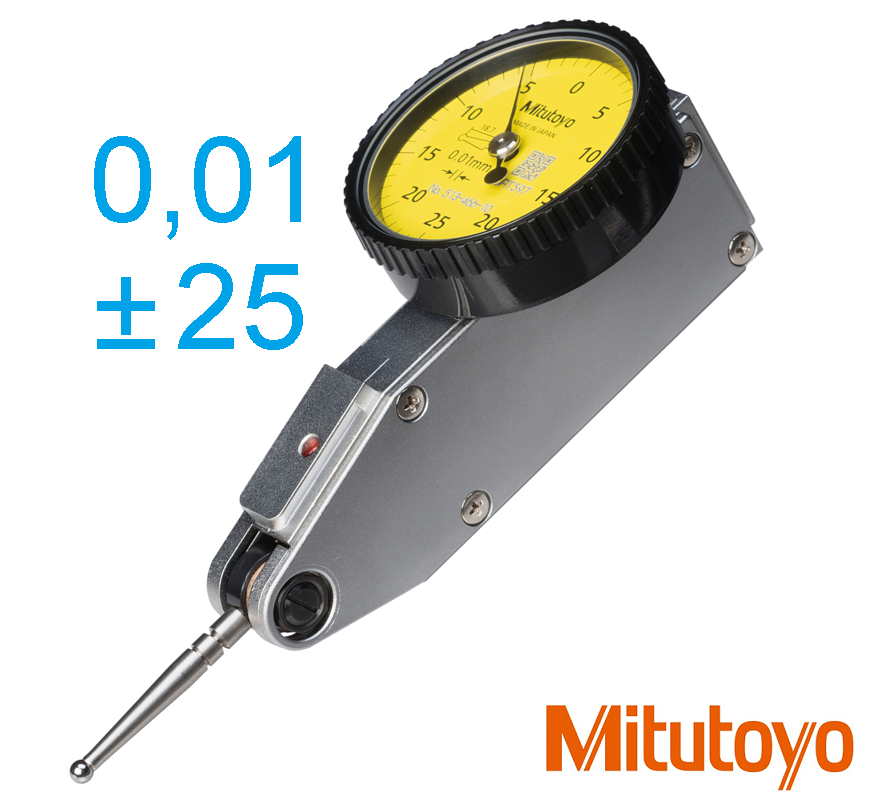 Páčkový úchylkoměr 0,50/0,01 mm stupnice 0-25-0 horizontální provedení, Mitutoyo