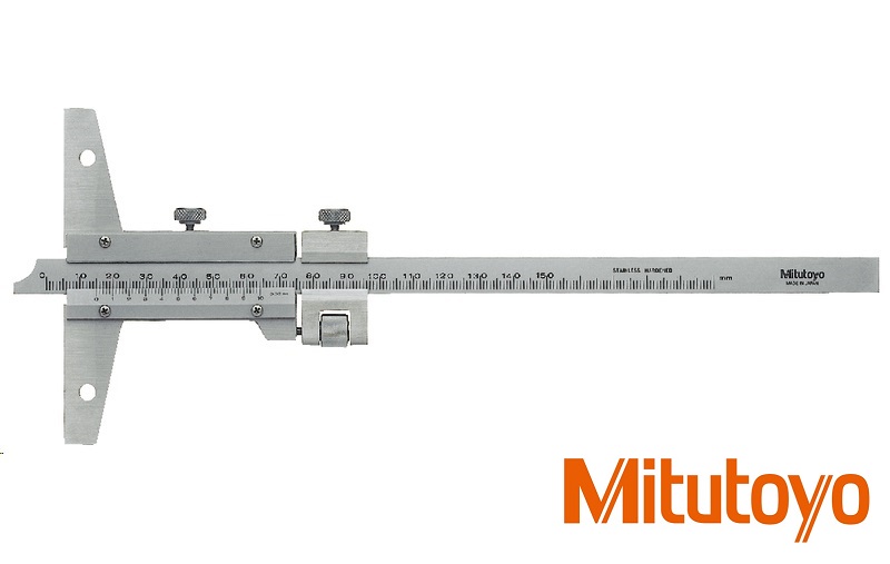 Posuvný hloubkoměr Mitutoyo se skosením 0-1000 mm, 0,02 mm, můstek 250 mm, se stavítkem