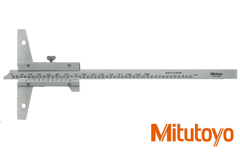 Posuvný hloubkoměr Mitutoyo se skosením 0-200 mm, 0,02 mm, můstek 100 mm, bez stavítka