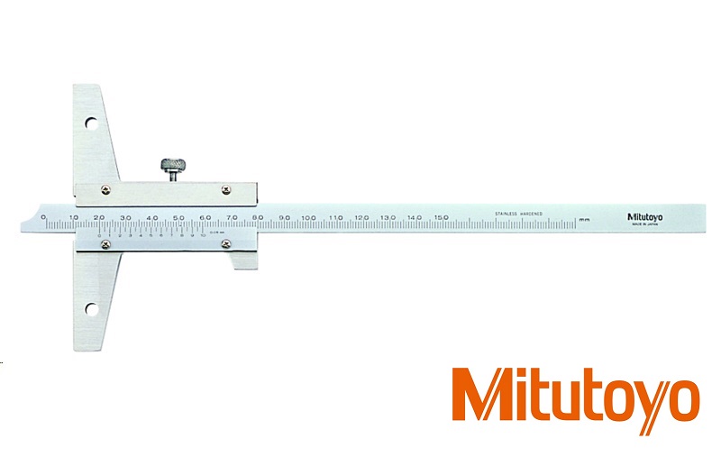 Posuvný hloubkoměr Mitutoyo se skosením 0-150 mm, 0,05 mm, můstek 100 mm, bez stavítka