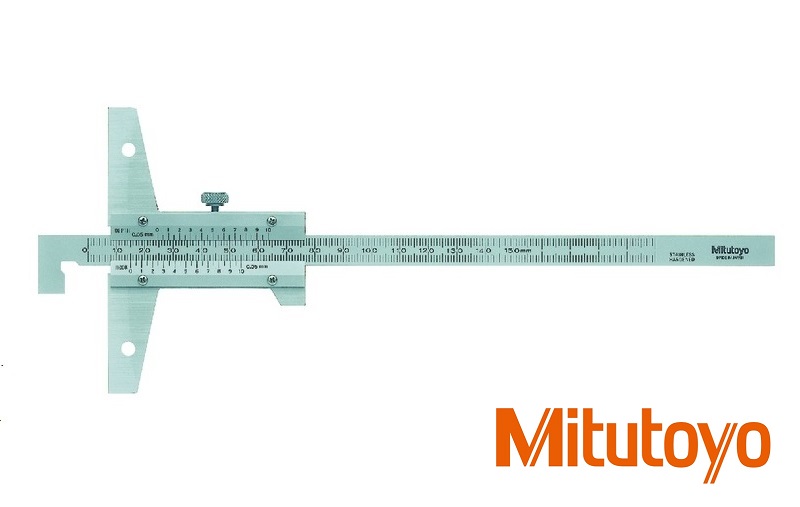Posuvný hloubkoměr Mitutoyo s nosem 0-200 mm, 0,05 mm, můstek 100 mm, bez stavítka