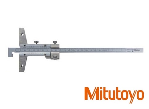 Posuvný hloubkoměr Mitutoyo s nosem 0-150 mm, 0,02 mm, můstek 100 mm, se stavítkem