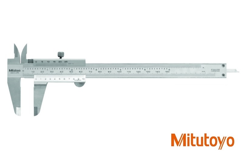 Posuvné měřítko Mitutoyo 0-150 mm, 0,02 mm, stupnice v mm a inch, s aretačním šroubkem