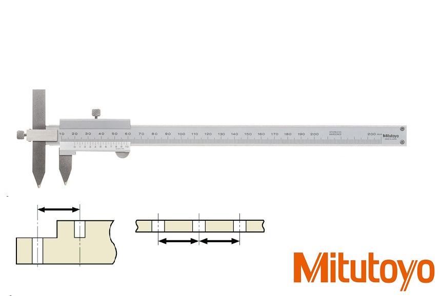 Posuvné měřítko Mitutoyo 10-150 mm, 0,05 mm, na měření vzdálenosti otvorů