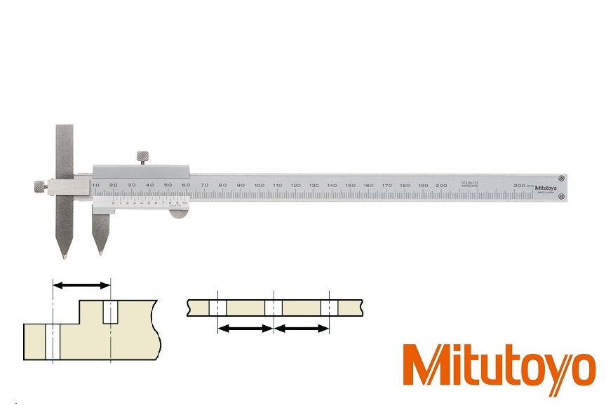 Posuvné měřítko Mitutoyo 10-300 mm, 0,05 mm, na měření vzdálenosti otvorů