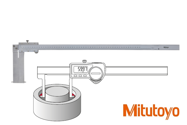 Posuvné měřítko Mitutoyo 70,1-600 mm, 0,05 mm, se špičatými měřícími hroty zalomenými ven