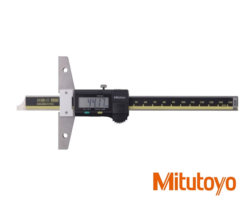 Digitální posuvný hloubkoměr Mitutoyo se skosením 0-150 mm, můstek 100 mm