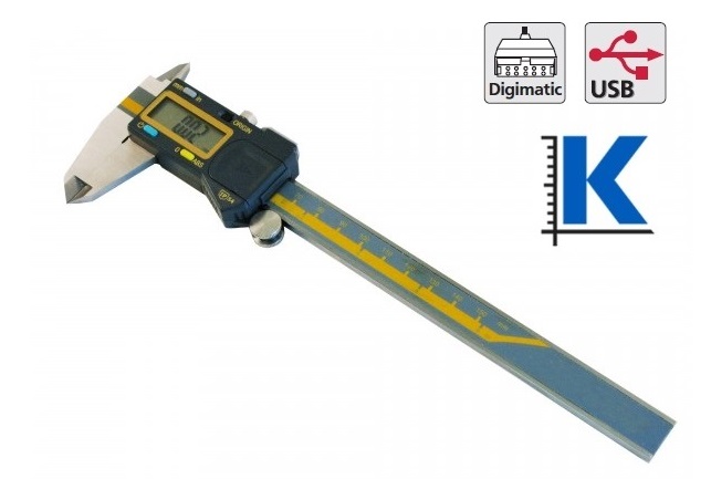 Digitální posuvné měřítko Kmitex 0-150 mm, profesional, IP54, s výstupem dat