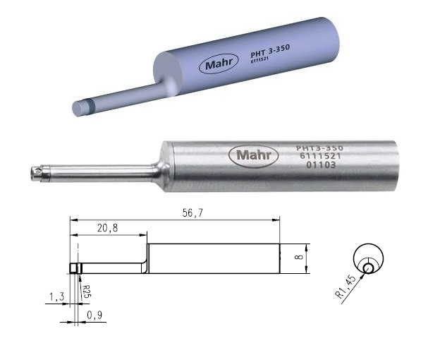 Snímač PHT 3-350 pro drsnoměry PS1/ PS10/M310, pro měření v otvorech od průměru 3 mm