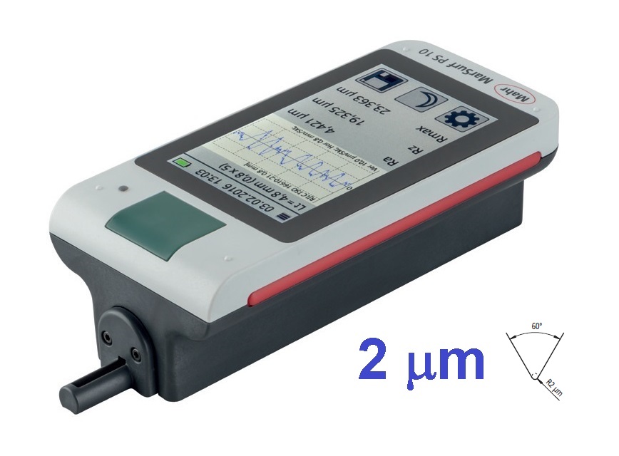 Mobilní drsnoměr MarSurf PS10 (patkový), snímací hrot: 2 µm