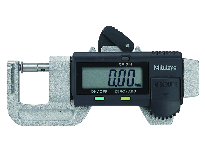 Tloušťkoměr Mitutoyo digitální 0-12 mm, doteky průměr 5 mm, max. hlouka měření 20 mm