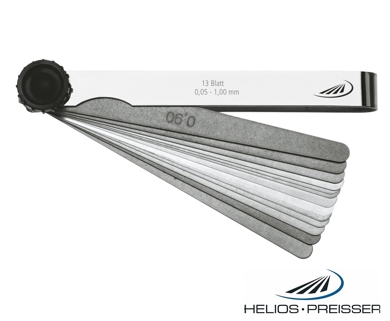 Spárové měrky sada 8 ks (0,05÷0,5) mm Helios-Preisser, L-100 mm, šířka 10 mm