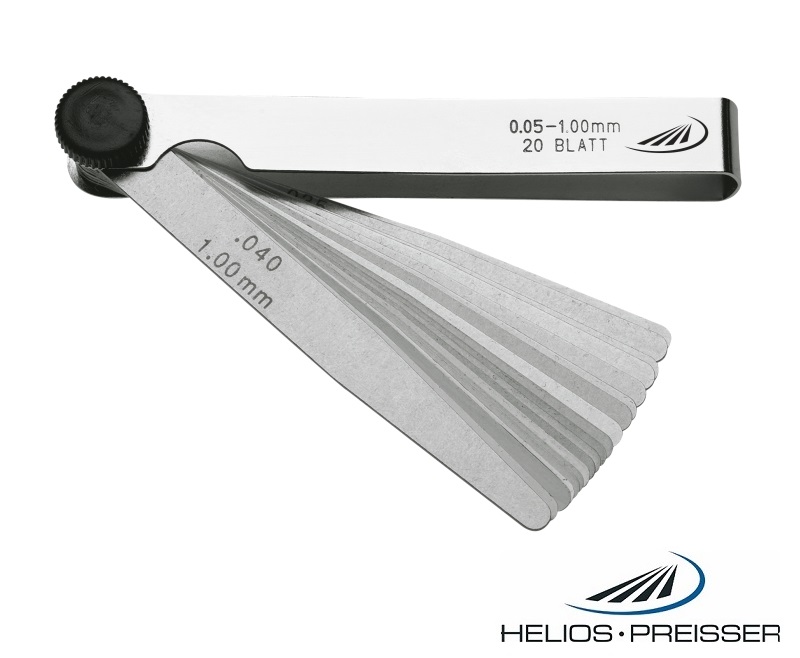 Spárové měrky sada 21 ks (0,05÷2) mm Helios-Preisser, L-100 mm, šířka 10 mm