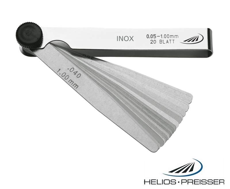 Nerezové spárové měrky sada 20 ks (0,05÷1) mm INOX Helios-Preisser, L-100 mm