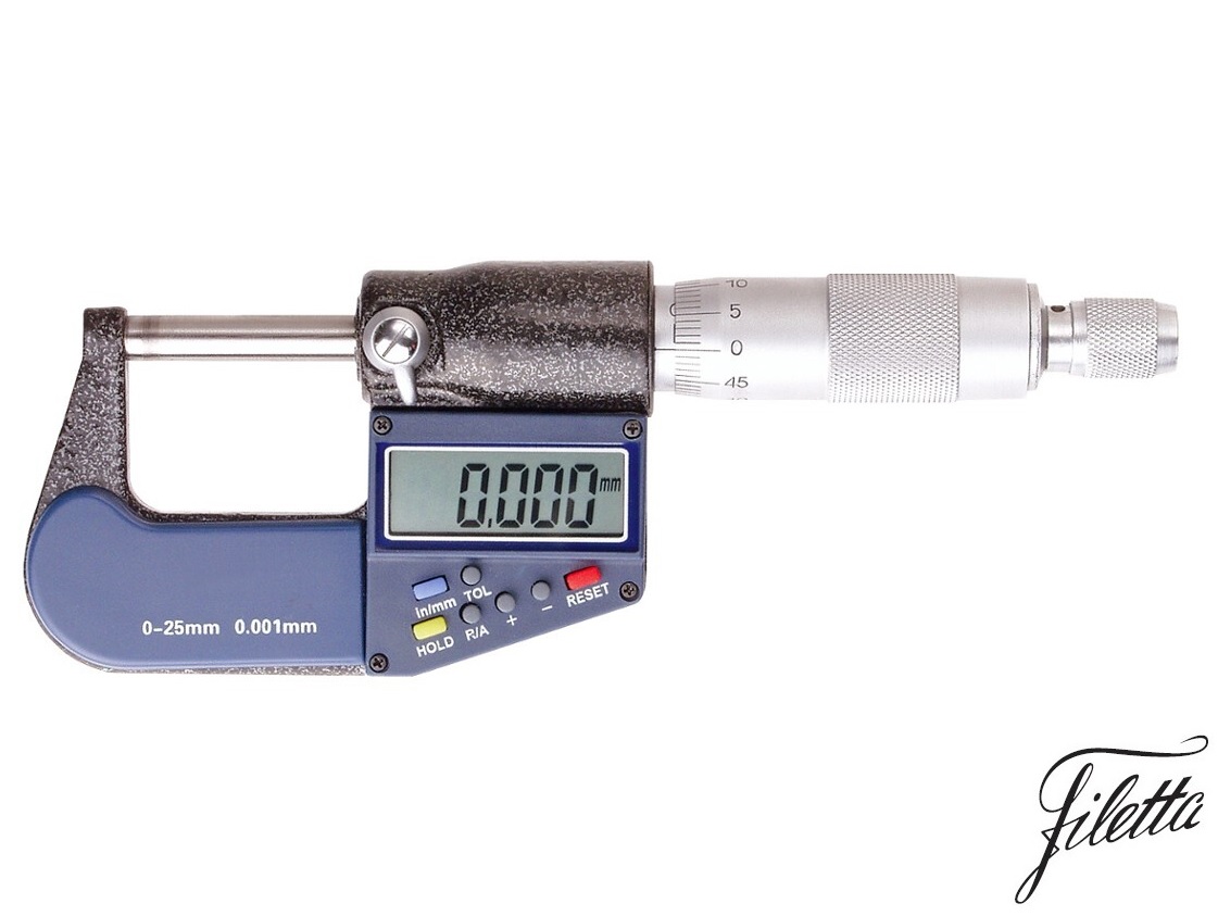 Digitální třmenový mikrometr Filetta 25-50 mm s indikací tolerance