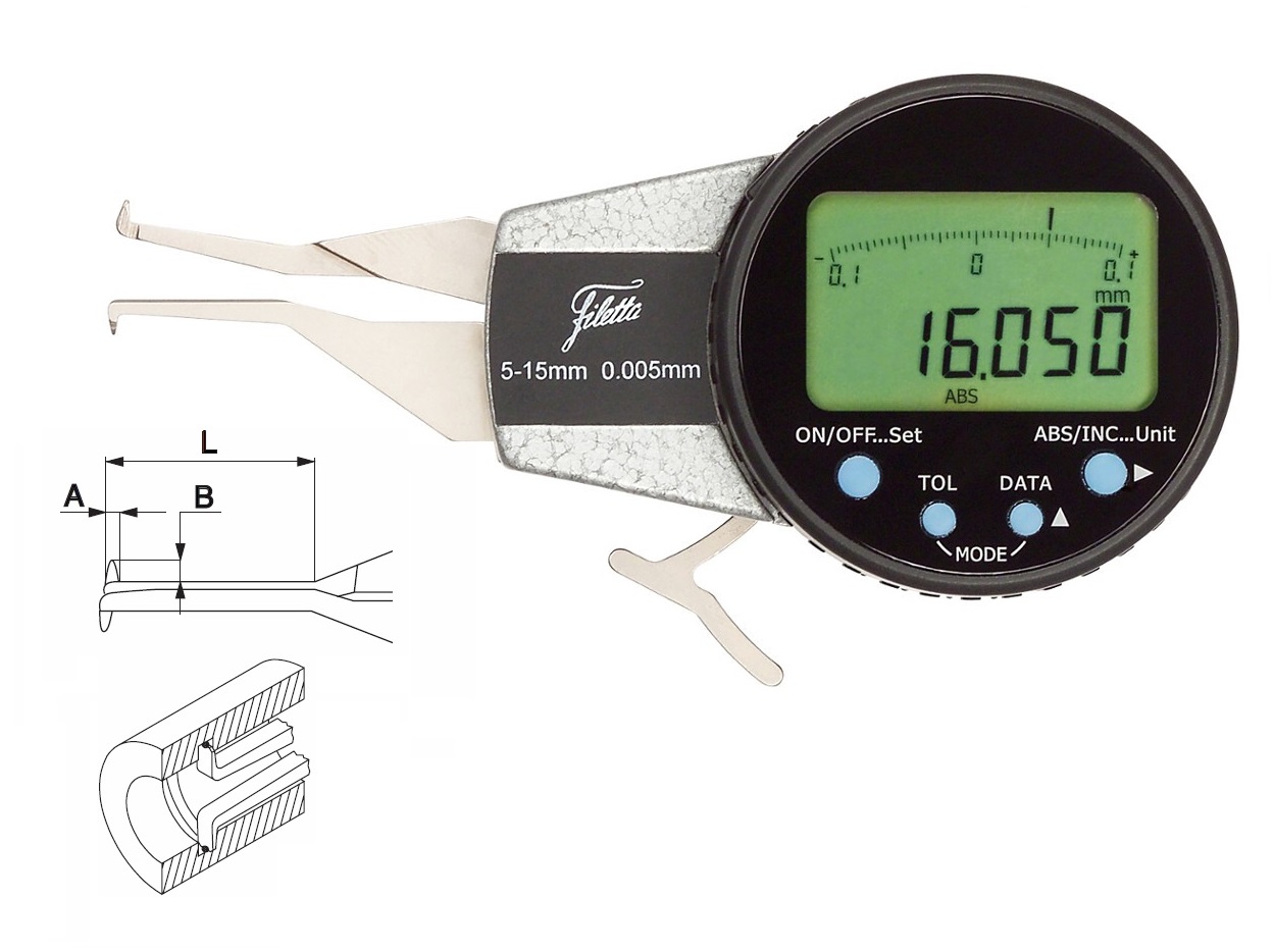 Digitální úchylkoměr s měřicími rameny pro vnitřní měření Filetta 20-30 mm, doteky 1,5 mm