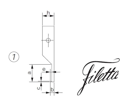 Vyměnitelné čelisti "1" / délka čelistí (a) 12 mm / šířka doteku (c) 0,4 mm, Filetta