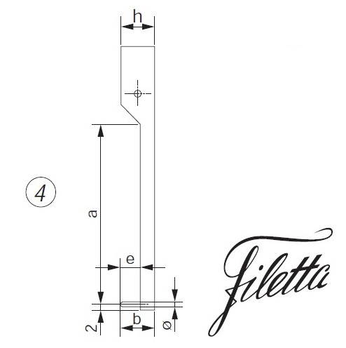 Vyměnitelné čelisti "4" / délka čelistí (a) 70 mm / průměr doteku 4 mm, Filetta