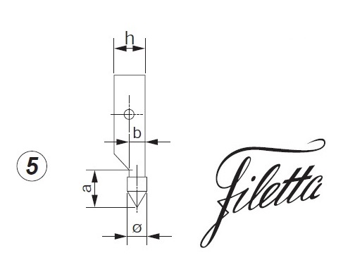 Vyměnitelné čelisti "5" / délka čelistí (a) 10 mm / průměr kuželového doteku 5 mm, Filetta