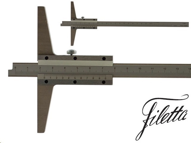Posuvný hloubkoměr Filetta 0-500 mm, nonius 0,02 mm