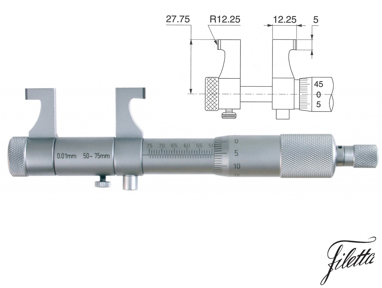 Dvoudotekový dutinoměr Filetta 25-50 mm