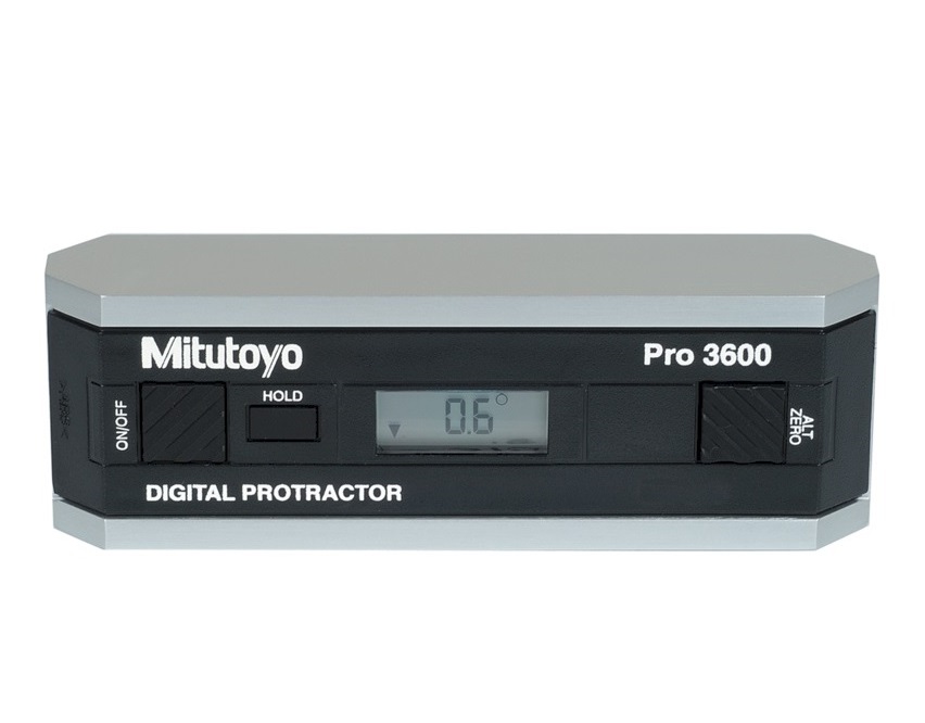 Digitální sklonoměr Mitutoyo 360° (4x90°), citlivost 0,01°, délka 153 mm, výstup