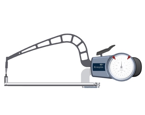Úchylkoměr s měřicími rameny pro měření tloušťky stěny plechovky 0-50/0,05 mm