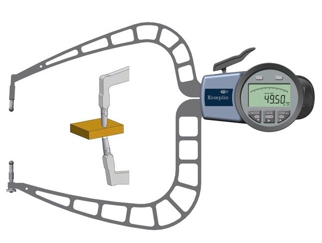 Digitální úchylkoměr s měřicími rameny pro vnější měření 50-100 mm, kuličky 3 mm