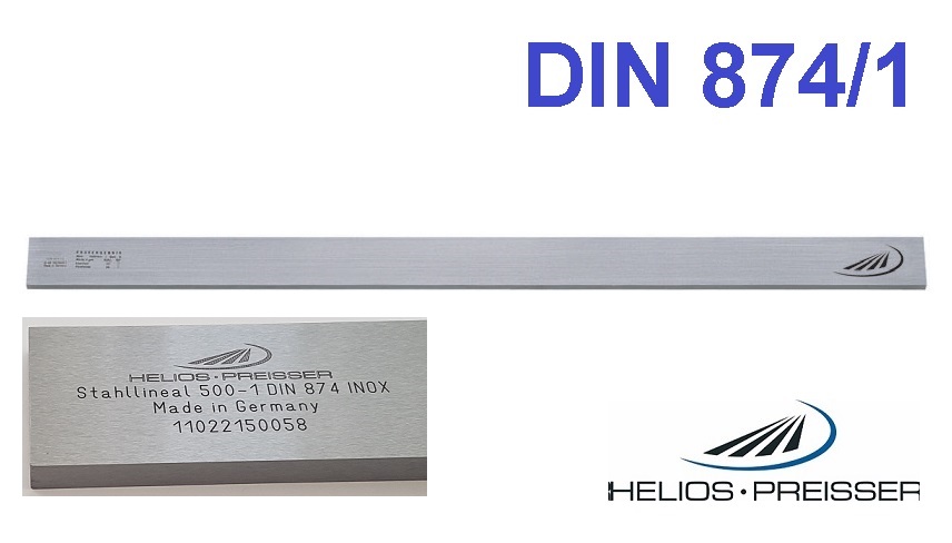 Nerezové přesné příměrné pravítko 1500 mm, průřez 60x12 mm, DIN 874/1, Helios-Preisser