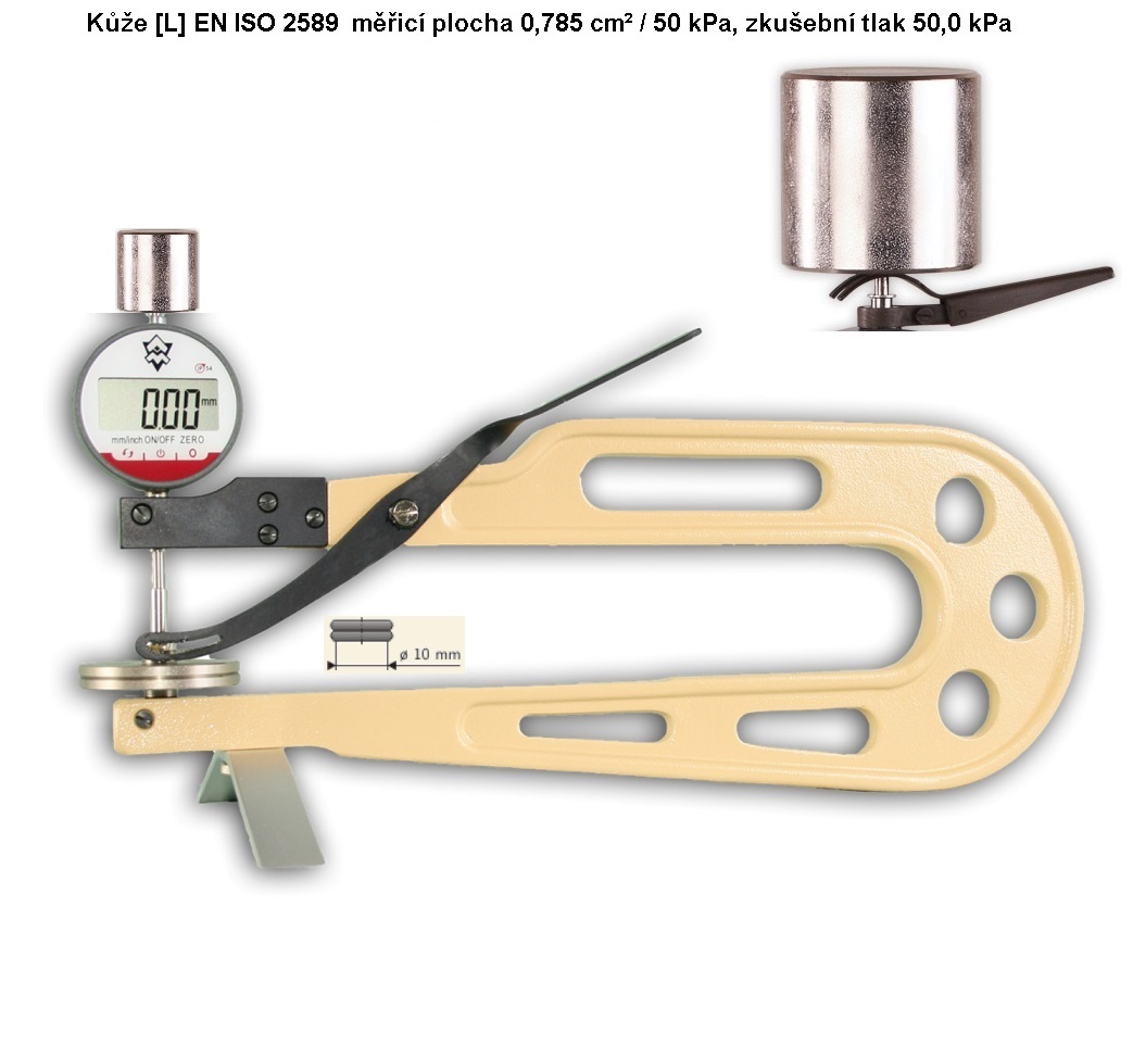 Digitální tloušťkoměr na kůži 0-25 mm, třmen 300 mm, doteky prům. 10 mm (50 kPa/0,785 cm2)