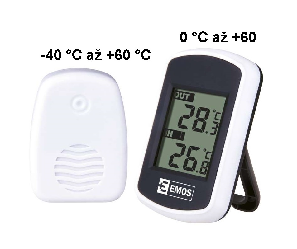 Digitální bezdrátový teploměr EMOS (0 až +60) °C, bezdrátové čidlo (-40 až +60) °C, ±1 °C